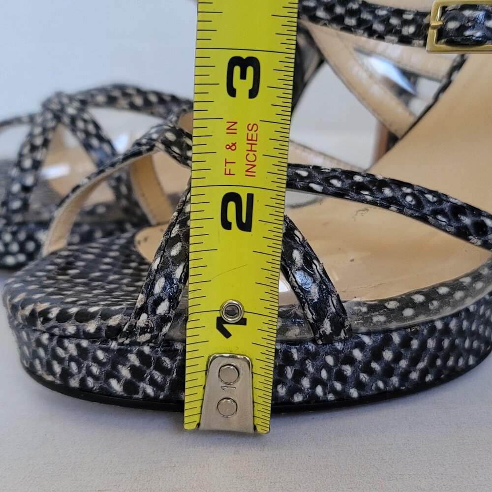 Kate Spade Riley Strappy Heels Platform Shoes Snakeskin And Clear Vinyl Sz 7.5B - Picture 17 of 17